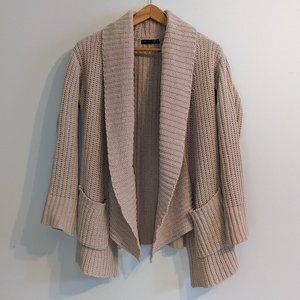 Black Tape_ Chunky Knit Cardigan, Dusty Pink, Size S, EUCUC